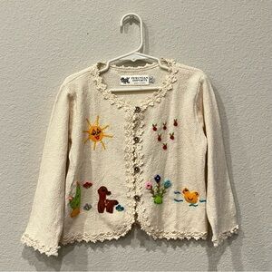 Peruvian Imports Butron Down Cardigan Cottagecore Artisan Prairie Bohemian Sz 6